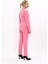 Peplum Ceket & Boru Paça Pantolon Takım-Pembe 4