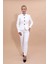 Peplum Ceket & Boru Paça Pantolon Takım-Beyaz 1
