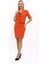 Kısa Kollu Yakalı Mini Ceket & Kısa Kalem Etek Takım-Turuncu 1