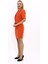 Kısa Kollu Yakalı Mini Ceket & Kısa Kalem Etek Takım-Turuncu 2