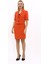 Kısa Kollu Yakalı Mini Ceket & Kısa Kalem Etek Takım-Turuncu 5