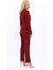 Peplum Ceket & Boru Paça Pantolon Takım-Bordo 4