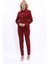 Peplum Ceket & Boru Paça Pantolon Takım-Bordo 5