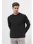 Erkek Siyah Bisiklet Yaka Dynamic Fit Rahat Kesim Sweatshirt 3