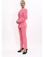 Erkek Yaka Torba Cepli Klasik Ceket & Dar Paça Pantolon-Pembe 2