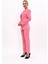 Erkek Yaka Düğme Detaylı Ceket & Dar Paça Pantolon-Pembe 3