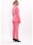 Erkek Yaka Düğme Detaylı Ceket & Dar Paça Pantolon-Pembe 5