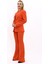Kendinden Dik Yakalı Ceket & İspanyol Paça Pantolon-Turuncu 2