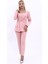 Kare Yaka Ceket & Dar Paça Pantolon-Pudra 1