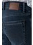 Erkek Lacivert Denim 5 Cep Slim Fit Jean Kot Pantolon 5