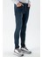 Erkek Lacivert Denim 5 Cep Slim Fit Jean Kot Pantolon 4