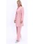 Kendinden Dik Yakalı Tek Düğmeli Uzun Ceket & Bol Paça Pantolon-Pudra 1