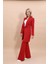 Helen Ceket & Ispanyol Paça Pantolon Takım-Kırmızı 2