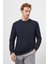 Erkek Lacivert Bisiklet Yaka Dynamic Fit Rahat Kesim Sweatshirt 2