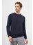 Erkek Lacivert Bisiklet Yaka Dynamic Fit Rahat Kesim Sweatshirt 3