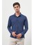 Erkek Lacivert Trend Slim Fit Italyan Yaka Gömlek 1