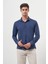Erkek Lacivert Trend Slim Fit Italyan Yaka Gömlek 3
