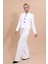 Gömlek Yaka Klasik Ceket & Korsaj Kemer Palazzo Pantolon-Beyaz 1