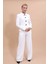 Gömlek Yaka Klasik Ceket & Korsaj Kemer Palazzo Pantolon-Beyaz 2