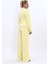 Gömlek Yaka Klasik Ceket & Korsaj Kemer Palazzo Pantolon-Sarı 4