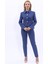 Peplum Ceket & Boru Paça Pantolon Takım-Indigo 5