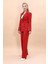 Erkek Yaka Düğme Detaylı Ceket & Bol Paça Pantolon-Kırmızı 1