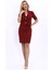Kısa Kollu Yakalı Mini Ceket & Kısa Kalem Etek Takım-Bordo 2