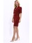 Kısa Kollu Yakalı Mini Ceket & Kısa Kalem Etek Takım-Bordo 3