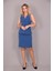 Uzun Klasik Yelek & Kalem Etek Takım-Indigo 2