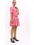 Kısa Kollu Yakalı Mini Ceket & Kloş Kısa Etek Takım-Pembe 3