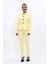 Peplum Ceket & Boru Paça Pantolon Takım-Sarı 5