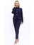 Peplum Ceket & Boru Paça Pantolon Takım-Lacivert 2