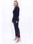 Peplum Ceket & Boru Paça Pantolon Takım-Lacivert 3