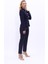 Peplum Ceket & Boru Paça Pantolon Takım-Lacivert 4