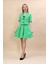Kısa Kollu Yakalı Mini Ceket & Kloş Kısa Etek Takım-Yeşil 1