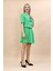 Kısa Kollu Yakalı Mini Ceket & Kloş Kısa Etek Takım-Yeşil 3