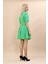 Kısa Kollu Yakalı Mini Ceket & Kloş Kısa Etek Takım-Yeşil 4