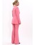 Erkek Yaka Kuruvaze Blazer Ceket & İspanyol Paça Pantolon-Pembe 4