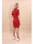 Kısa Kollu Yakalı Mini Ceket & Kısa Kalem Etek Takım-Kırmızı 5