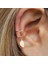 Yaprak Tüy Kolye Piercing Olmayan Klip Küpe (Gold) (Yurt Dışından) 1