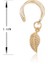 Yaprak Tüy Kolye Piercing Olmayan Klip Küpe (Gold) (Yurt Dışından) 2