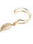Yaprak Tüy Kolye Piercing Olmayan Klip Küpe (Gold) (Yurt Dışından) 3