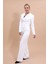 Gömlek Yaka Kuruvaze Kısa Ceket & Korsaj Kemer Palazzo Pantolon-Beyaz 1
