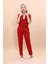 Kısa Kollu Yakalı Mini Ceket & Pileli Boru Paça Pantolon Takım-Kırmızı 5