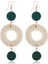 Long Circle Rattan Braided Beach Bohemia Dangles Earring (Green) (Yurt Dışından) 2