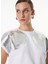 Bisiklet Yaka Baskılı Beyaz Kadın T-Shirt F4WL-TST0119 1