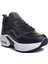 121-24 Deri Fashion Anatomik Kadın Sneaker Siyah Beyaz 1