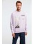 Mıdtown Erkek Çok Pozisyonlu Baskılı Büyük Süs Etiketli Içi Polarlı Lila Sweatshirt 3