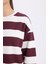 Relax Fit Bisiklet Yaka Çizgili Kalın Sweatshirt A1883AX24AU 5