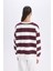 Relax Fit Bisiklet Yaka Çizgili Kalın Sweatshirt A1883AX24AU 6